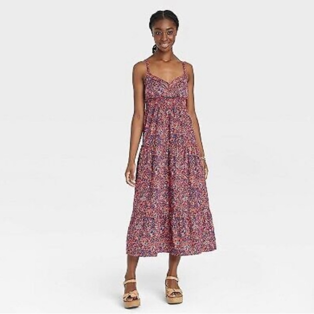 NWT Universal Thread Midi Sundress Floral Orange XXL